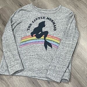 Womens XL Genuine Disney The Little Mermaid Heather Gray Crewneck Cotton Sweater